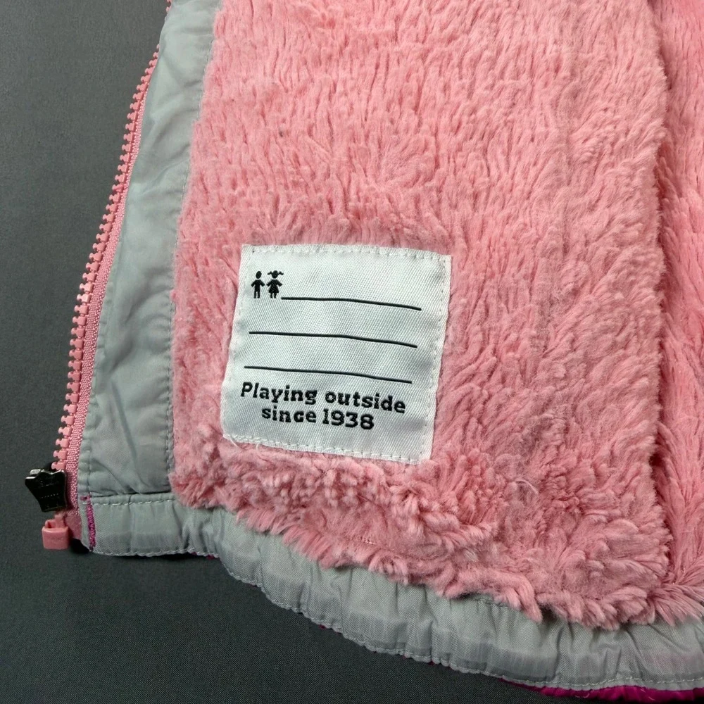 Columbia Girls Pink Quilted Hooded Jacket Fleece Lined Size L 14/16